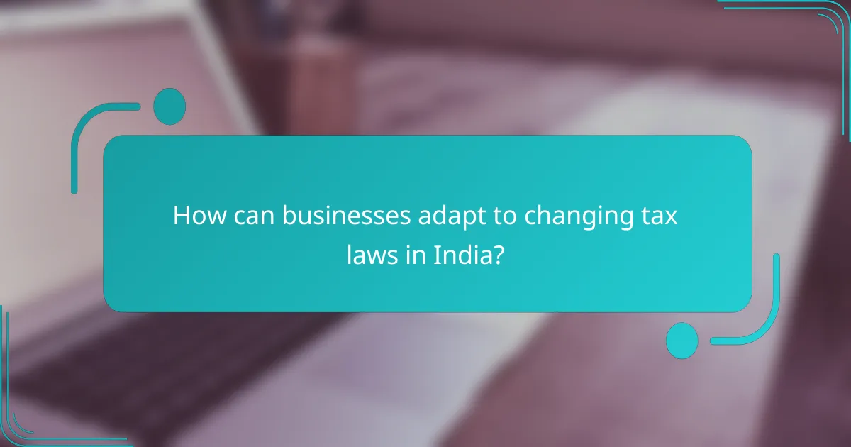 How can businesses adapt to changing tax laws in India?