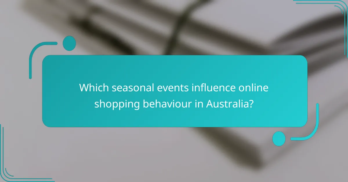 Which seasonal events influence online shopping behaviour in Australia?